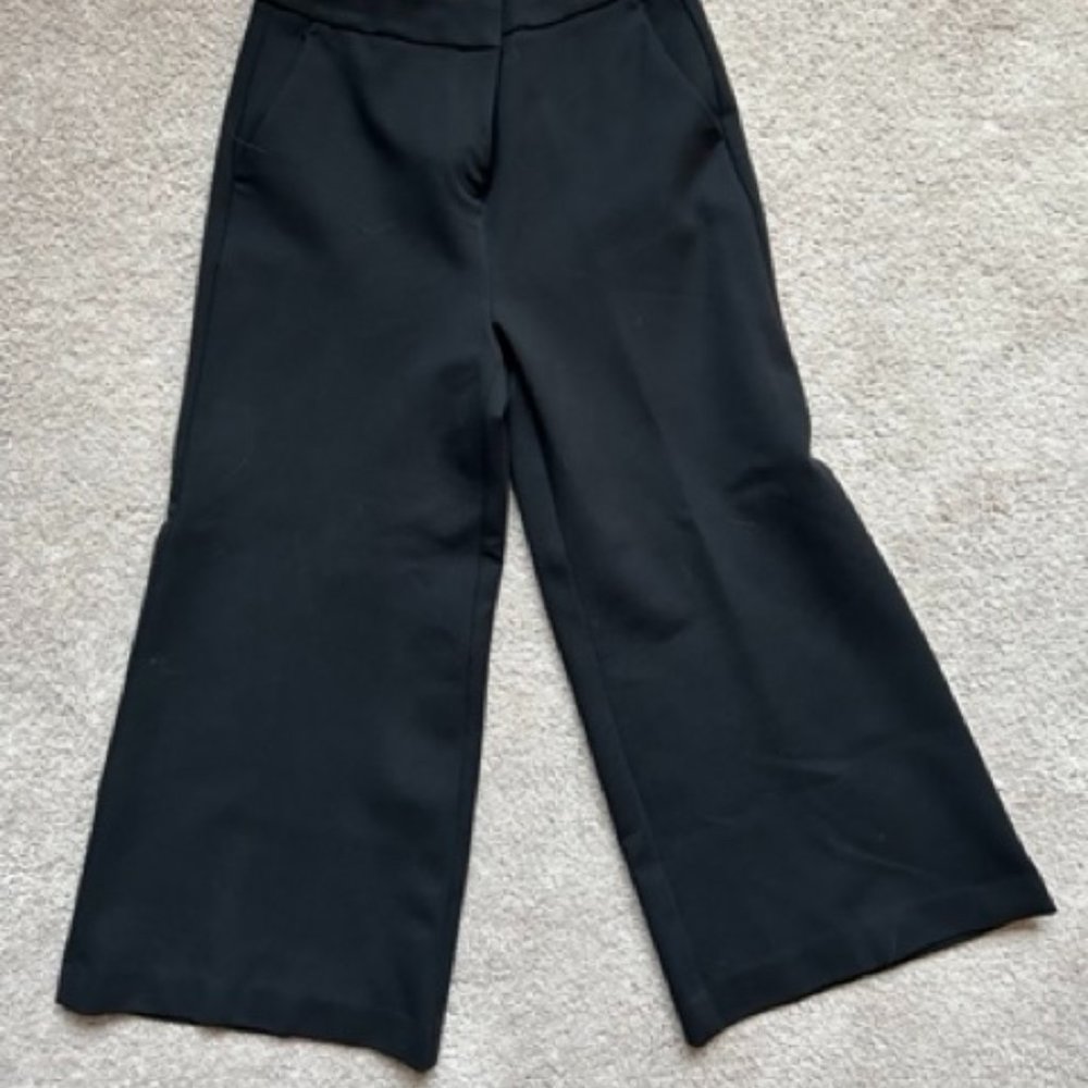 Boden Black Wide-Leg crop Trousers